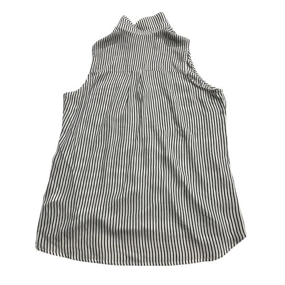 NWOT Express Sleeveless Blouse Striped Button Front Womens Sz Large White Black - Picture 6 of 9